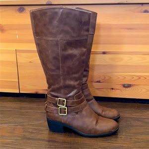 Life stride brown wide calf boots size 9